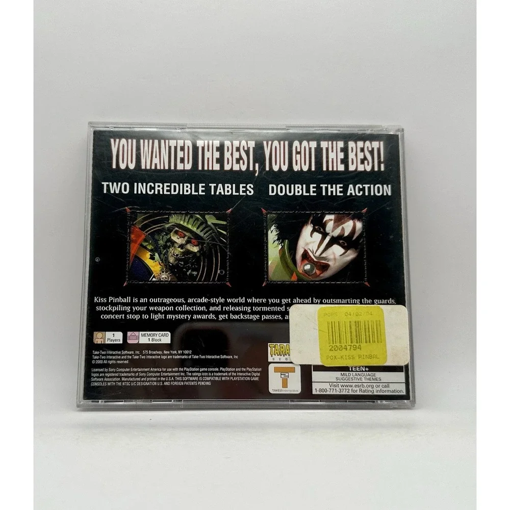 Kiss Pinball Sony PlayStation 1 PS1 2001 CIB Complete w/ Manual GREAT